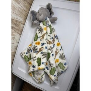 Modern Baby Elephant Security Blanket Lovey Safari Animals Plush